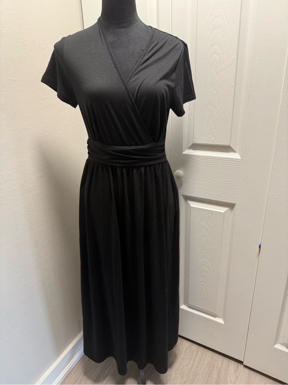 Aritzia Black Wrap Maxi Dress